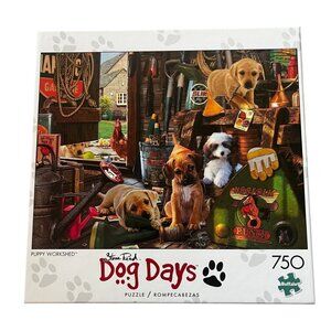 Dog Days 750 Piece Puppy Woodshed Puzzle